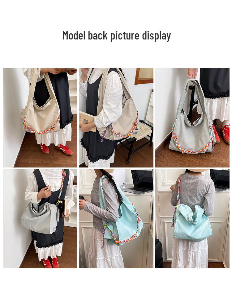 Trendy Nylon Crossbody Bag with Colorful Weaving, Large Capacity, Versatile as Tote, Shoulder, or Underarm Bag
