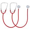 2 Zestawy Stetoskop dwugłowicowy dla lekarza, pielęgniarki, weterynarza, studenta, urządzenie do opieki zdrowotnejCzerwony