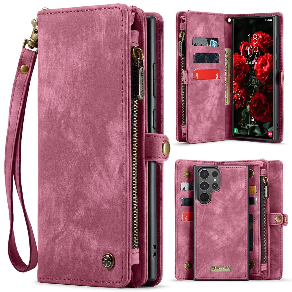 For Samsung Galaxy S26 Ultra Phone Cases CASEME 008 Leather Cover with Detachable Wallet and Strap