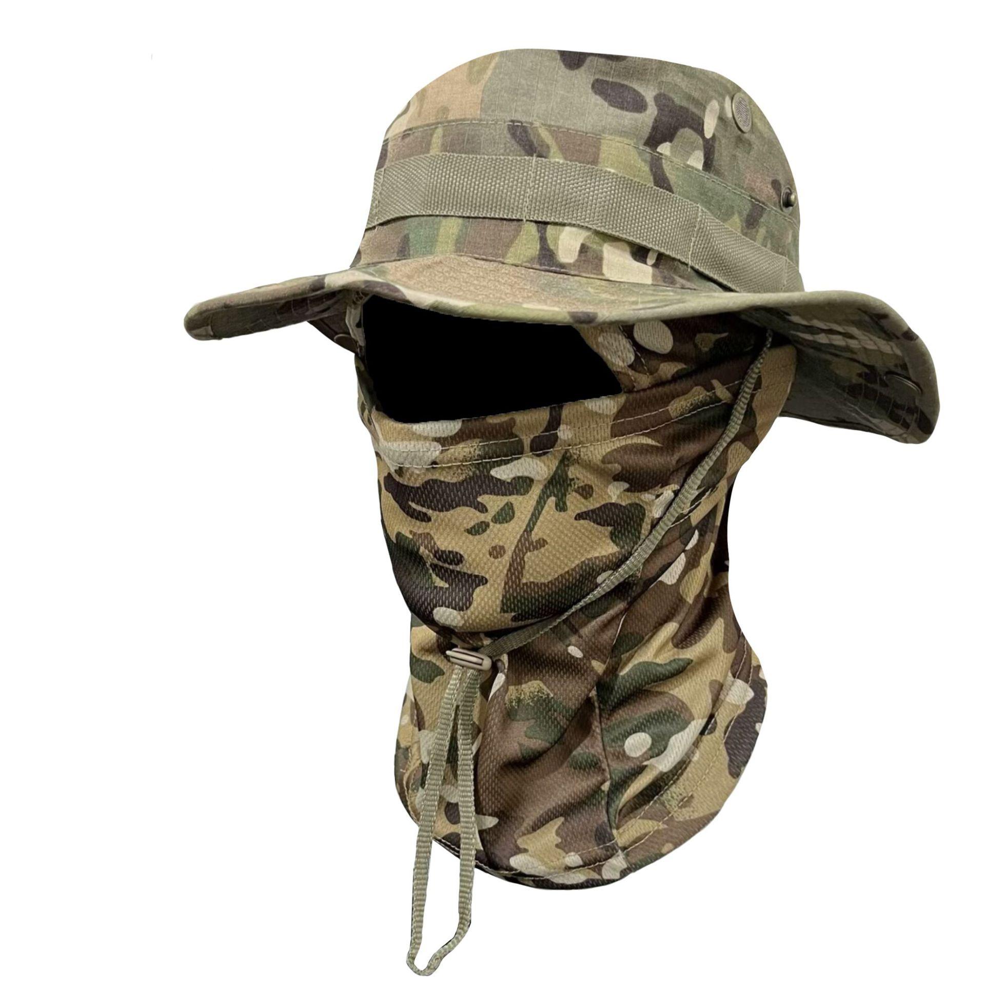 2 Stück/Set Breiter Hut Sturmhaube Gemischtes Set Herren Sonnenschutz Boonie-Hut Outdoor Wandern Camping Angelhut Sonnenhut Fischerhut