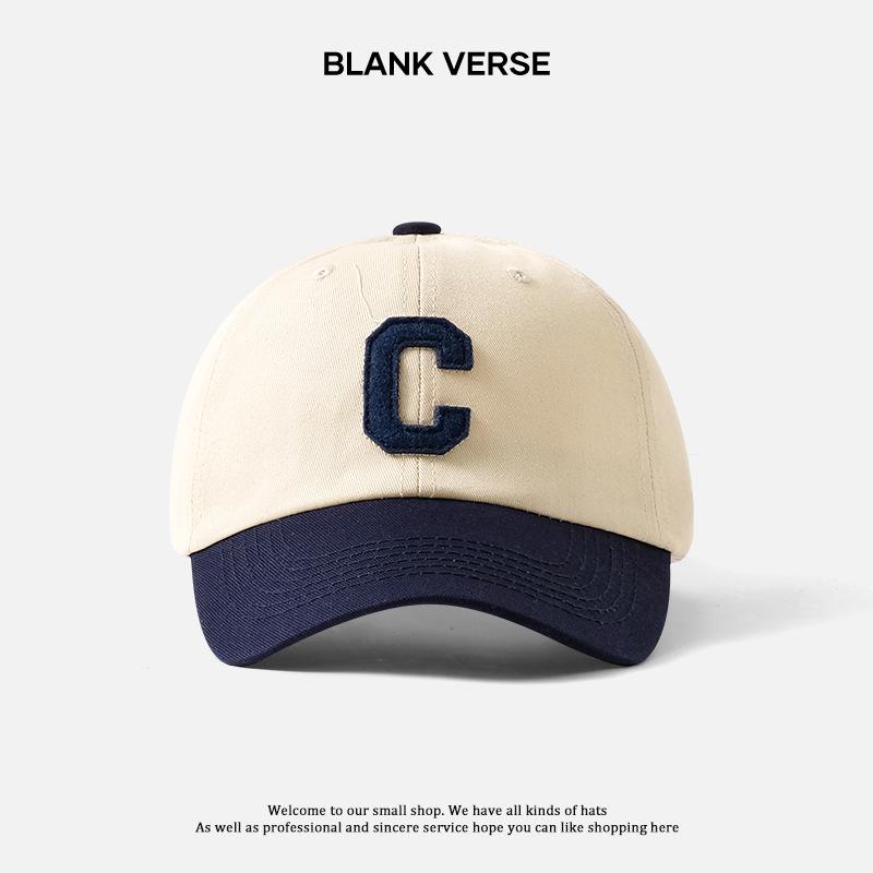 Fashion Retro Simple Sticker Splicing Baseball Cap Children Sunscreen Sunshade Face Small Trend Cap