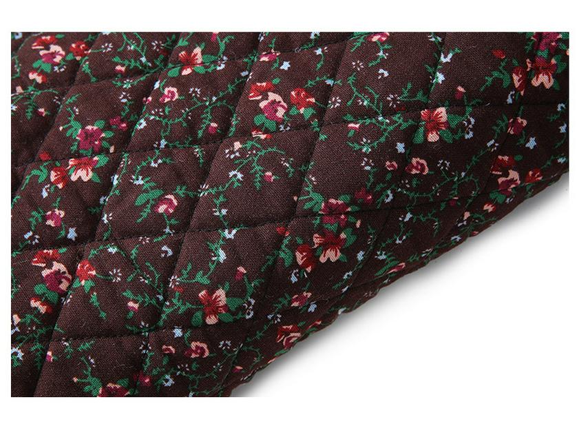 Mamas mittellange Winterjacke mit Blumenmuster - Fleecegefüttert & verdickt für Wärme, ideal für Frauen mittleren und höheren Alters