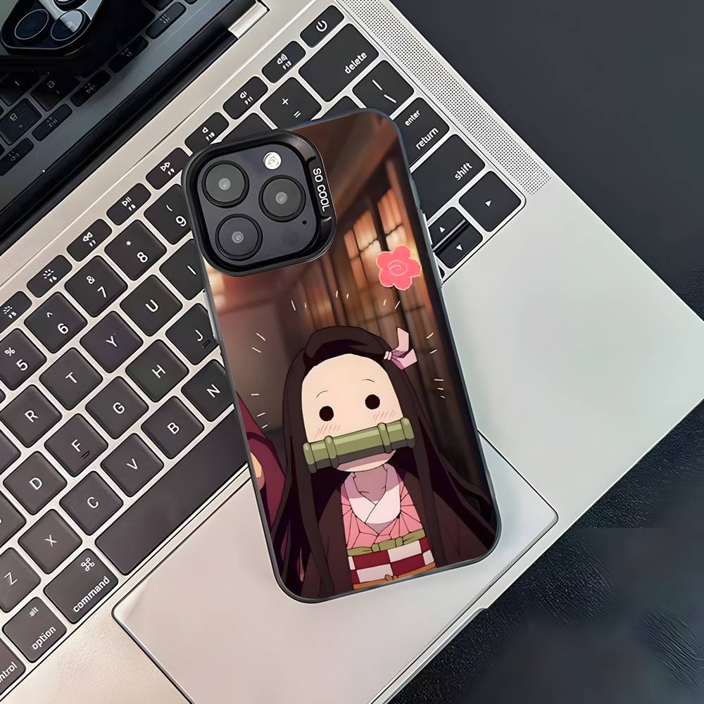 D-Demon N-Nezuko Slayer Phone Case For iPhone 16,15,14,13,12,11,Pro,XS,Max,Plus,Mini,SE4,E Black Matte Shockproof Cover