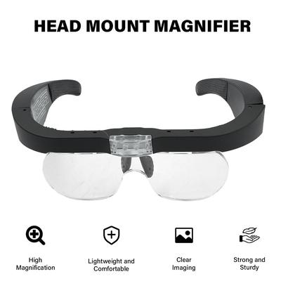 USB Rechargeable Magnifying Glasses with LED Light and Adjustable 1.5X-5.0X Magnification - Professional Reading Repair Eyewear