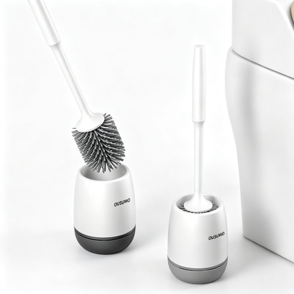 TPR Soft Toilet Brush Food-grade Silicone Head Quick Drainingwall-mount or Floor-standing Cleaning Brush Toilet Brush Bathroom Accessories