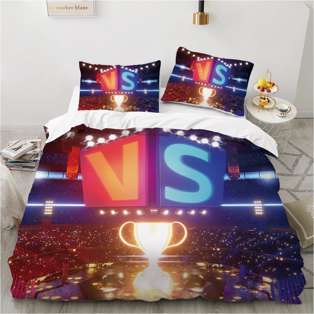 2/3pcs bedding set Digital Print Comfortable Duvet Cover for Home Bedroom Decoration, 1 Duvet Cover and 2pillowcase with Zippers