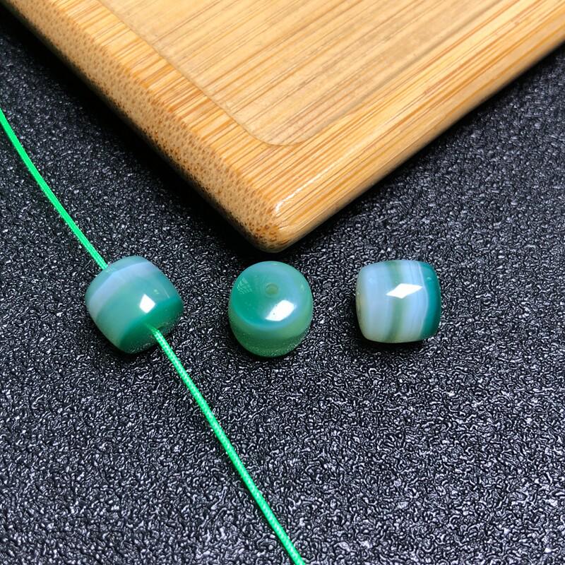 Twisted Green Agate Straight-Cut Vintage Beads Wengwan Bracelet DIY Accessories