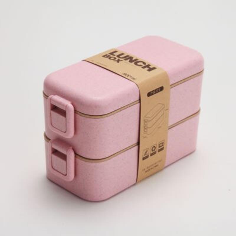 Healthy Material 800ml Lunch Box 2 Layer Wheat Bento Boxes Bento Boxes Microwave Food Storage Container Lunchbox Breakfast Boxes 3000₽