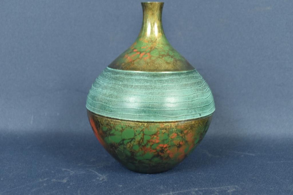 Japanese Metal Flower Vase Special Alloys Traditional Crafts
