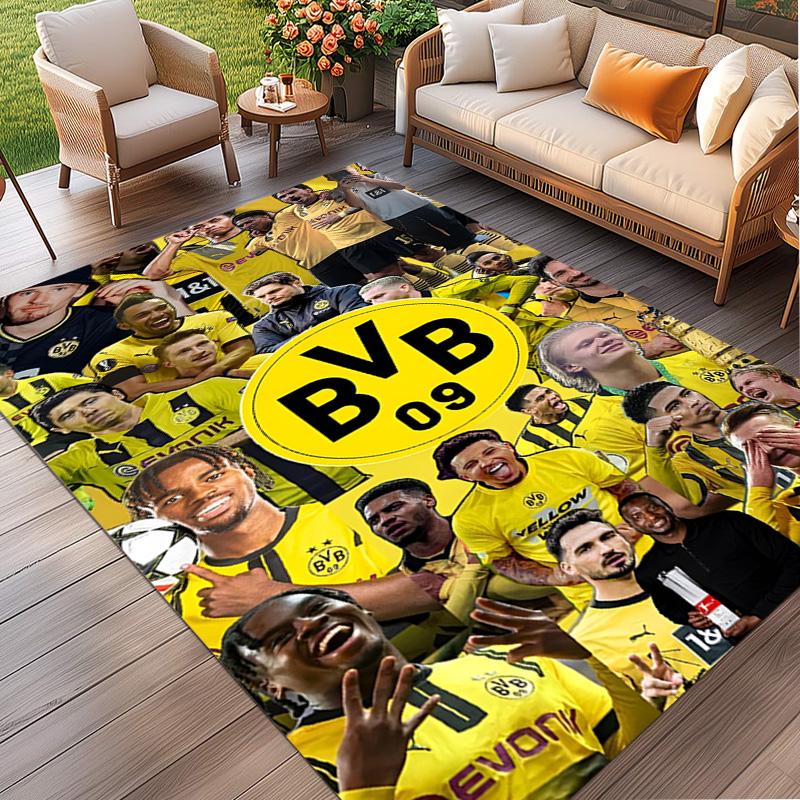 Borussia Dortmund Print Rug, Washable Floor Carpet, For Entryway Dorm Laundry Room Office Study, Home Decor Birthday Christmas Gift