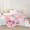 Cartoon Santa Claus Blankets,Merry Christmas Throw Blanket for Kids Girls Boys Teens Room Decor,Snowflake Gingerbread Fleece