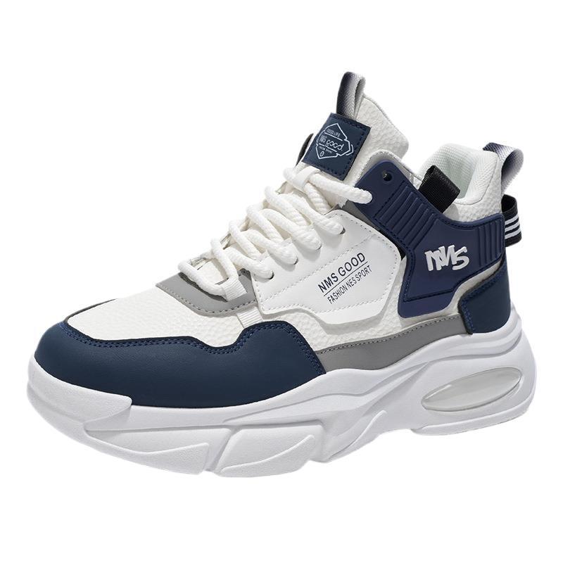 2025 Autumn Men's Breathable High-Top Sneakers Teen Trendy Versatile Thick-Soled Casual Dad Shoes