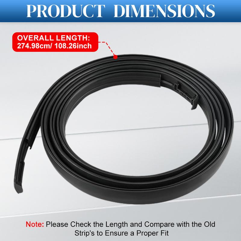 For Toyota Sequoia 2008- Pair Left Right Car Roof Drip Finish Moulding Seal Strips Trim Black Rubber 75551-0C080 75552-0C080