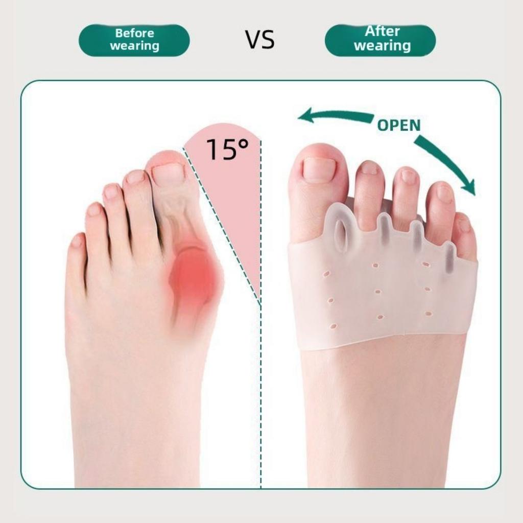 1Pairs Toe Separator Made of Silica Gel with Bunion Brace-Comfortable Foot Alignment Tool To Enhance Fitness Training Effect