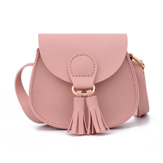 

Детская маленькая сумка через плечо с регулируемым плечевым ремнем, декором из искусственной кожи, милый стиль розовый