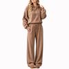 Completo da Donna 2 Pezzi con Felpa con Cappuccio Girocollo a Manica Lunga e Pantaloni, Tuta Casual per l'Uso Quotidiano