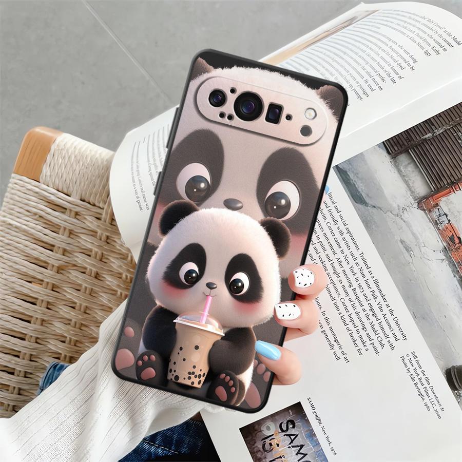 Cute Panda Case for Google Pixel 10 9 Pro XL 6 7 8 Pro 9a 8a 6a 7a Funda Phone Cover