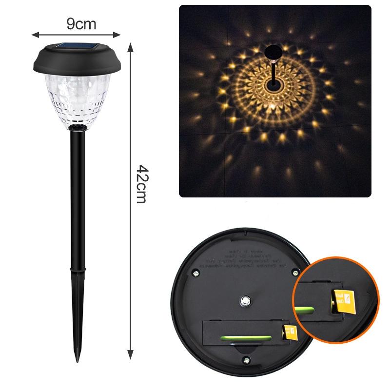 

Solar Lawn Light Outdoor Waterproof Garden Light Landscape Decoration Atmosphere LED Ground Plug Light 9*9*42CM теплый желтый