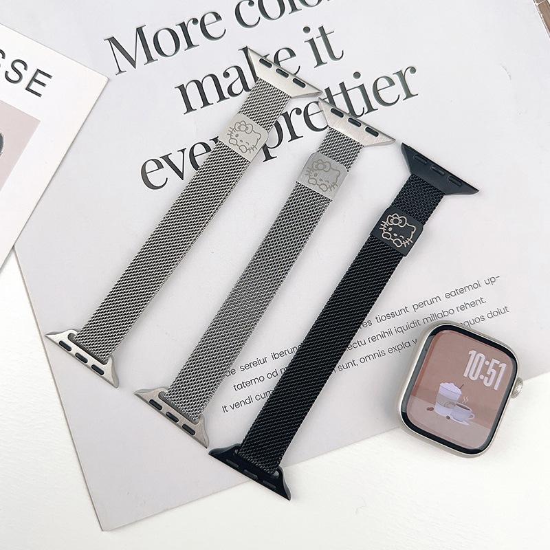 Apple Watch S10 Milanese Kitty Metal Strap: Slim Magnetic Band for Women