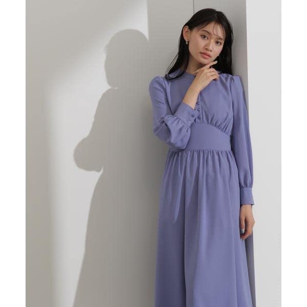 Beauty Casual Wide Waist Yoke Navy [Natural Basics] Dress, Dress, Women's,