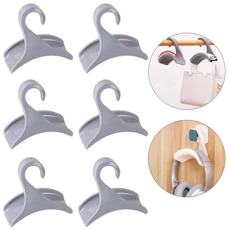 

6 шт. расширенная вешалка для кошелька, вешалка для шкафа, вешалка-органайзер из 6 упаковок для хранения и организации сумочки серый