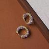 Eleganti Orecchini a Cerchio con Strass Viola - Argento Sterling S925, Design Unico di Alta Gamma