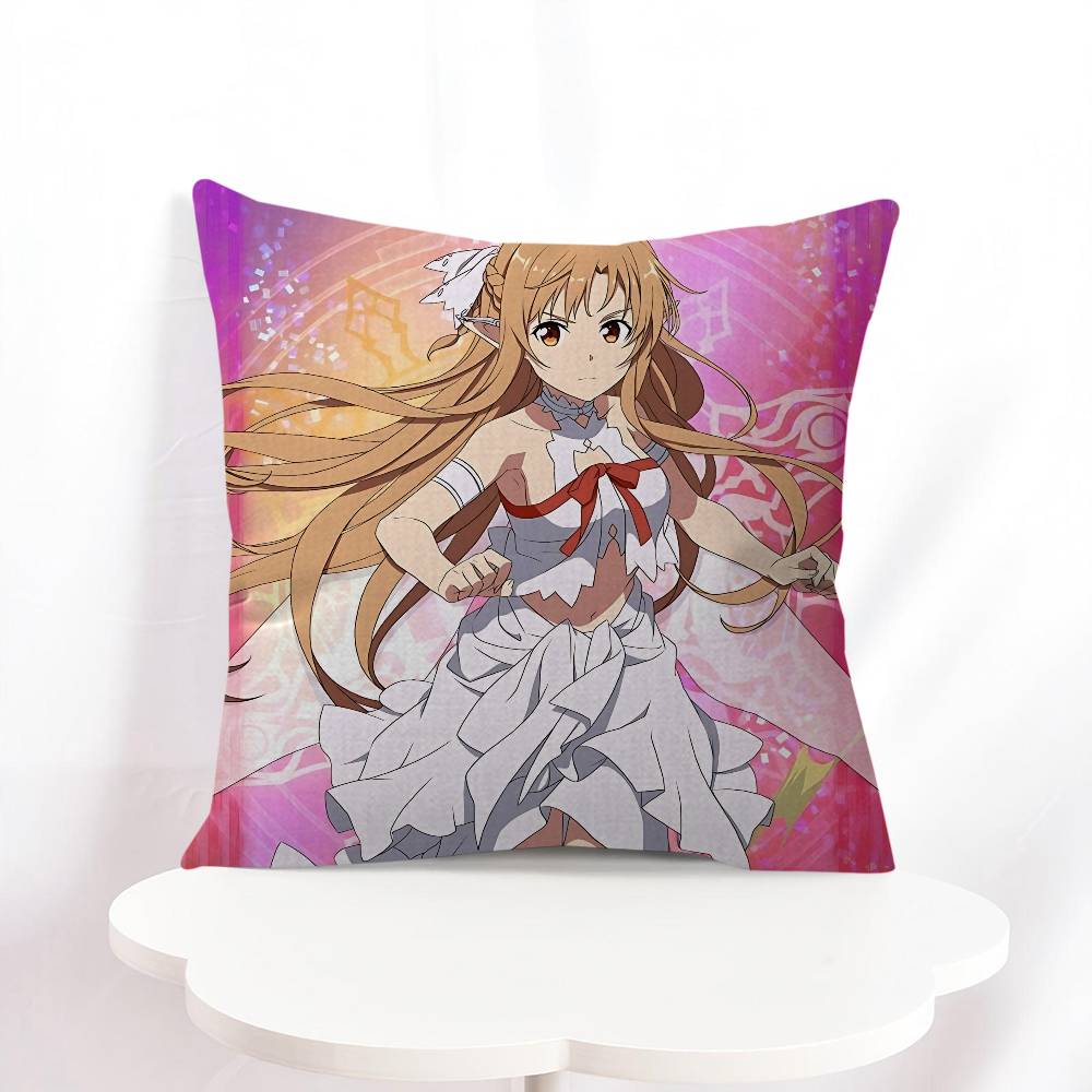 A-Asuna Cartoon Cushion Cover Pillowcase Upholstery Sofa Throw Pillow Home Decor Pillowcas