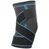 Outdoor Dual Sports Knieschoner Atmungsaktiver Gestrickter Knieschoner Doppelte Druckbänder Kniebandage Blau L