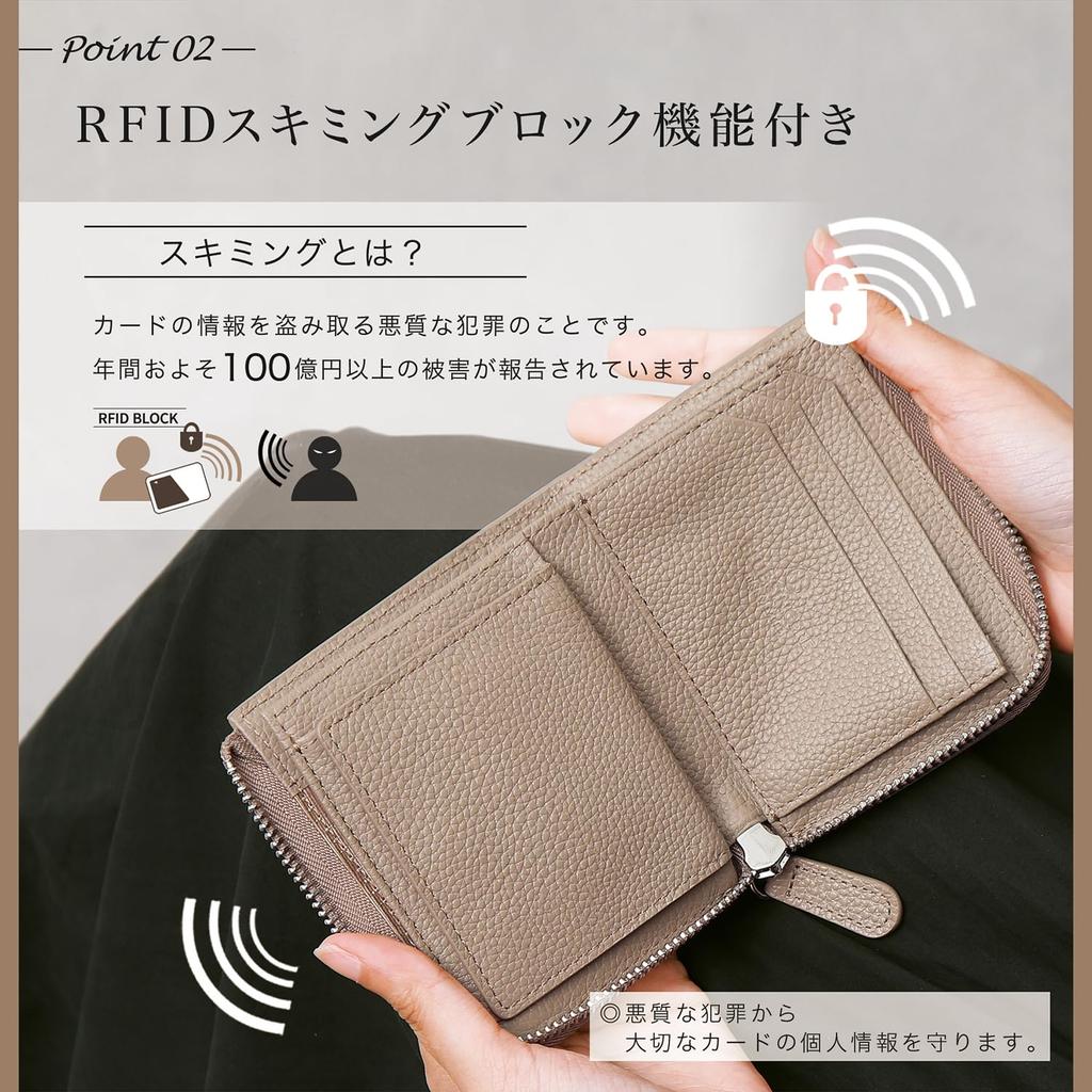 BLUE SINCERE Mini Genuine Large Bifold Small Skimming Protection HW8 Women's Wallet, Leather, Capacity, Box-Shaped, Wallet, Slim, Wallet, / (Royal