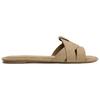 Zara Vintage Comfortable Cross Strap Flat Leather Slide Sandals Women sandals Brown 2641510105