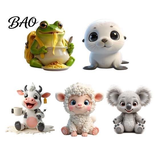 Metal Surfaces Magnets Acrylic Animal Refrigerator Magnet, Cow Sheep Koala Frog Seal Lockers Magnetic Decoration Fridge for Whiteboards Cartoon