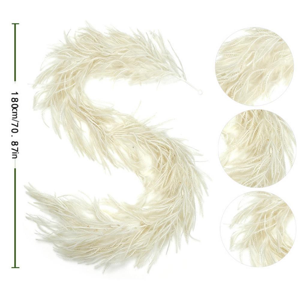 Christmas Artificial Pine Rattan Norfolk Pine Christmas Wreath  Festival Ornament White-L1.8M