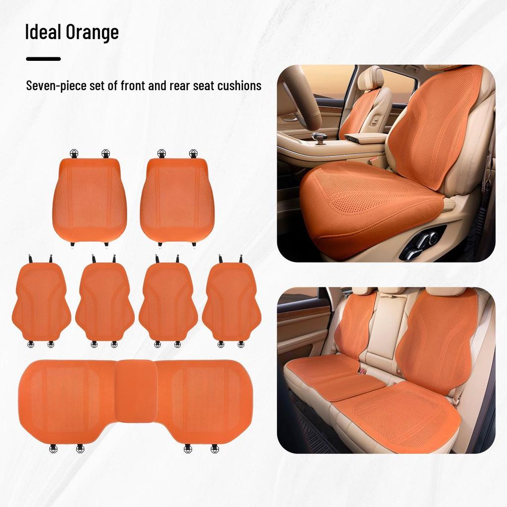 Denza Four Seasons Breathable Car Seat Cushion - Comfortable, Thin Plush, Single-Piece Cover