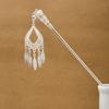 Ethnic Style Imitation Miao Silver Colored Long Feather Fringed Earrings, Hot Selling In Attractions, Antique Hairpin Jewelry for Women