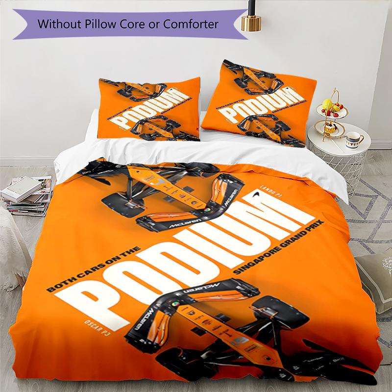 3pcs Landos Norris Racing1 Design Cover Set - HD Printed Bedding with 1 Cover and 2 Pillowcases - Perfect for Home and Dorm Decor