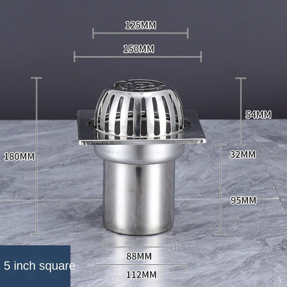 

Stainless Steel Balcony Drainage Cover Anti Rodent Sewer Net Filter Drainage Plumbing Fitting Square/5inch