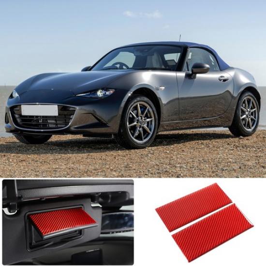 Červený panel nálepky kosmetického zrcátka z uhlíkových vláken pro Mazda MX-5 Miata 2016-23