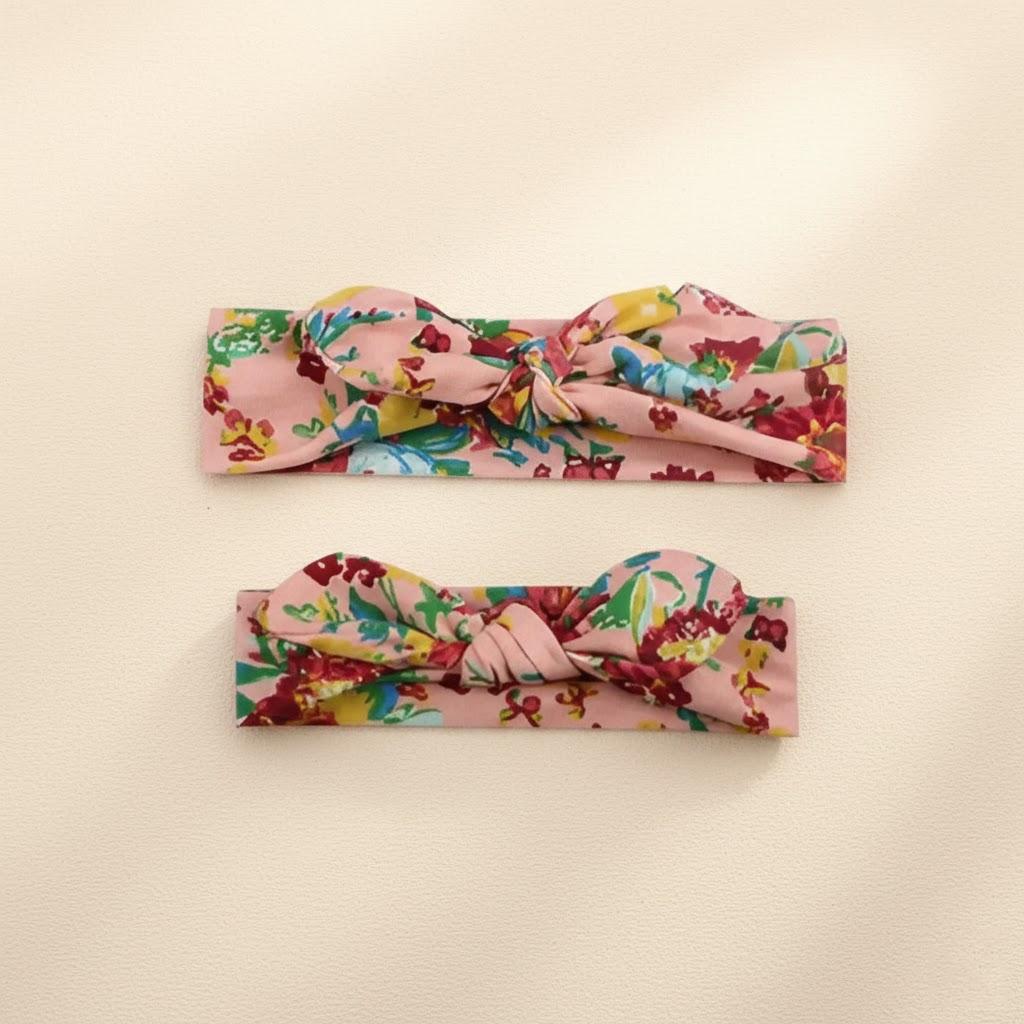 2PCS Cute Bunny Ears Headband Bow Elastic Hair Accessories Women Girls Baby Mother Daughter Kids Hair Bands