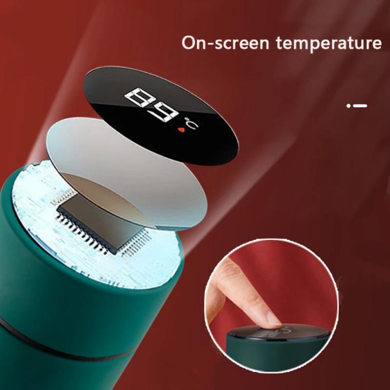 Vakuum Glaskolben Im Chinesischen Stil Mit Temperatur Display Retro Smart Isolierte Wasser Flaschen 304 Edelstahl