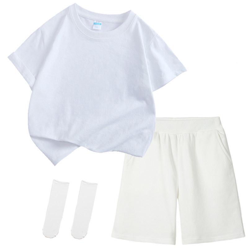 Colorful Children's Short Sleeve T-shirt Set for Kindergarten Sports and June 1st Performances.