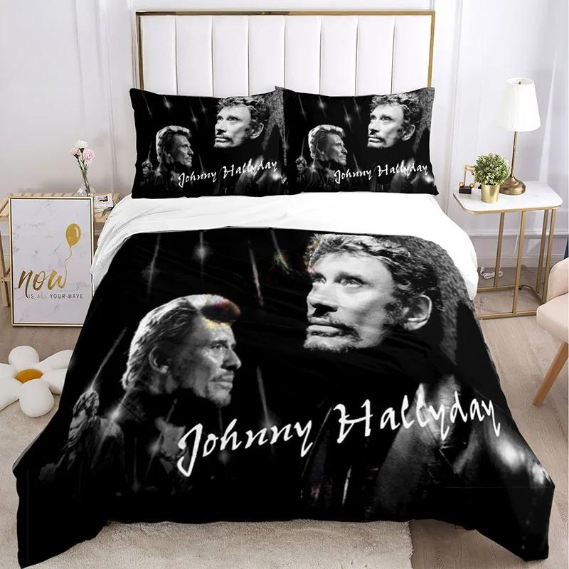 Bettbezug Rock Johnny Hallyday Kissenbezug Bettwäscheset Junge Mädchen Schlafzimmerdekoration Kindergeschenk Einzel Doppel Große Größe