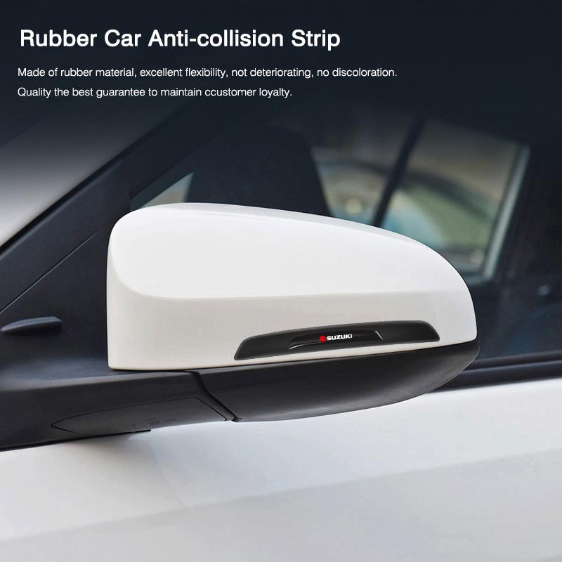 4Pcs Rubber Anti Collision Strip Car Door Rearview Mirror Protector Stickers For Suzuki Swift Vitara Jimny Samurai Baleno Kaiser