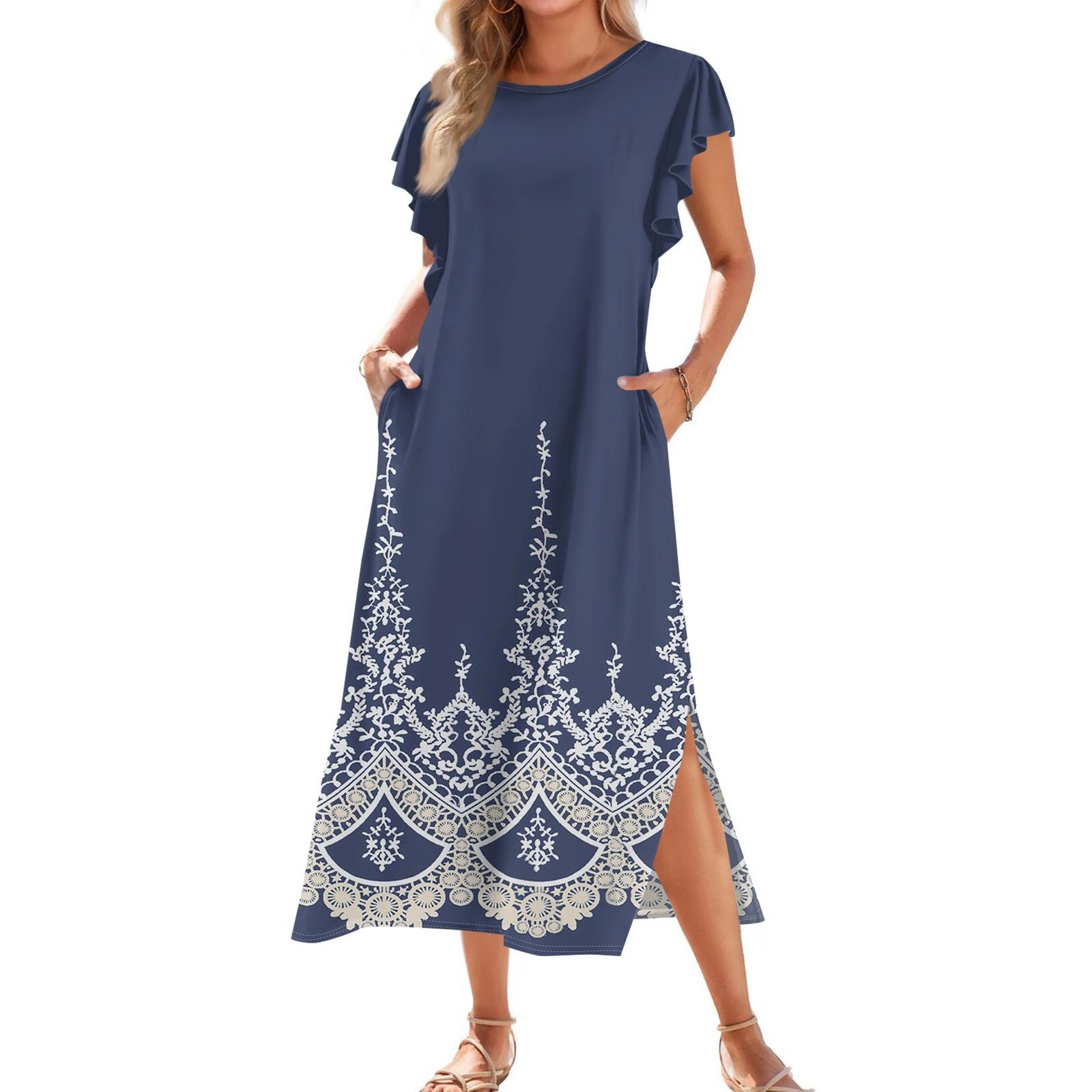 

Женское модное летнее повседневное пляжное платье с короткими рукавами, круглыми завязками, карманами и цветными блоками, с короткими рукавами и принтом в стиле пэчворк XL