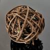 Puntos Chew Sound Toy Pet Cats Kitten Bell Rattan Ball Cage Playing Interactive Bite