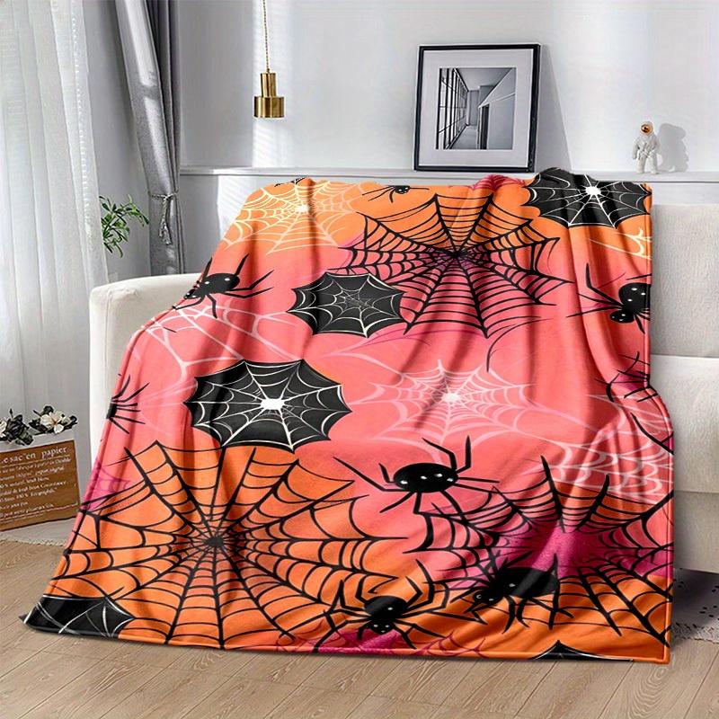 1pc. Halloween Spider Web Pattern Blanket - Perfect for Home Decor, Office Use, Outdoor Activities, Gift Idea,