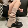 Womens Lolitas Knit Long Socks Flared Leg Warmers Harajuku Booties Socks Winter Warm Ankle Heap Socks