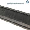 1U Brush Cable Management Panel - Metal & Nylon Dustproof Baffle for Server Racks