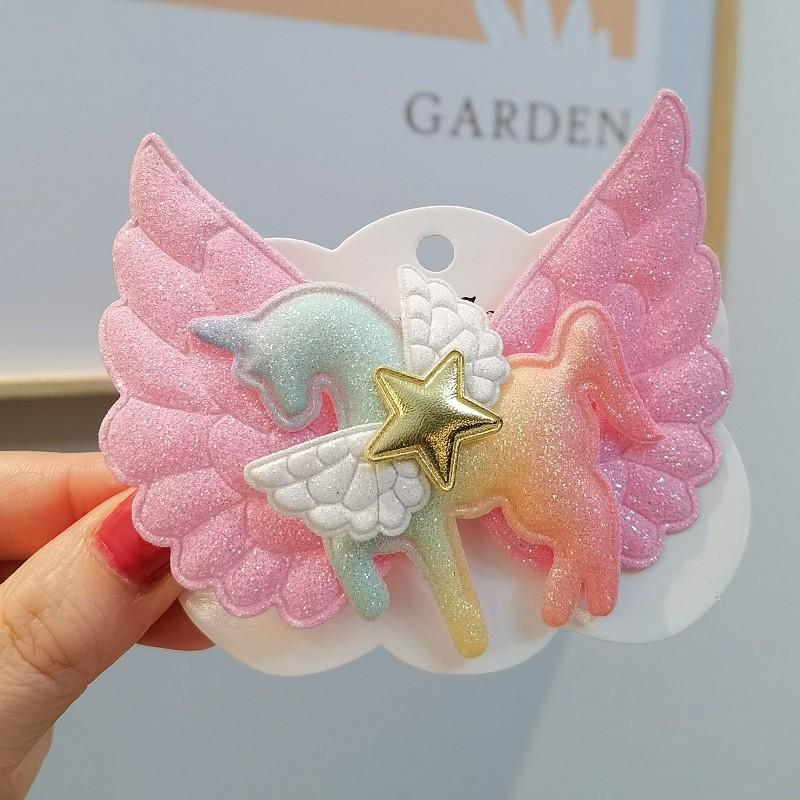 Clip para el pelo de unicornio con alas de ángel Accesorios para el pelo para niños Clip para el pelo de unicornio Clip lateral Clip para la parte posterior de la cabeza