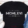 Vintage Born In 1966 T Shirt Rounisex Numerals Year Of Birth 56th Birthday Vintage Top For Everyday Wear Graphic Soft