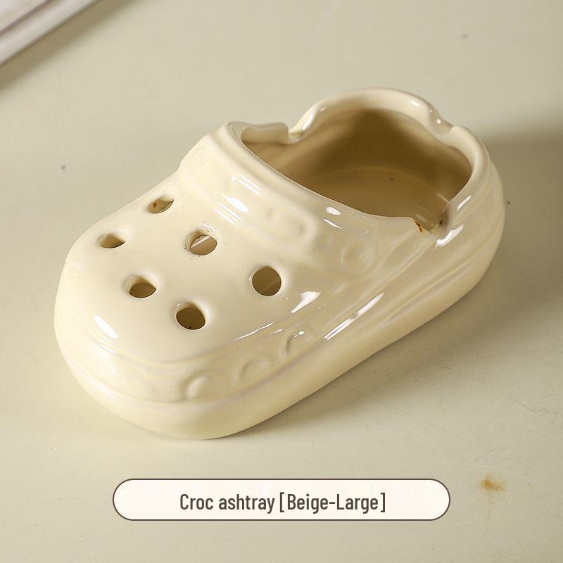 Trendy Anti-Fly Ceramic Desktop Ashtray for Office & Home Decor